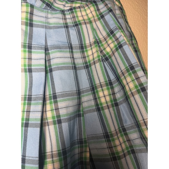 Forever 21 Blue Green Plaid Gingham Colorblock Pleated Mini Skirt Plus Size 0X - Picture 11 of 11